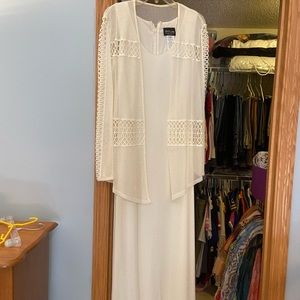Full length cream color dress with jacket